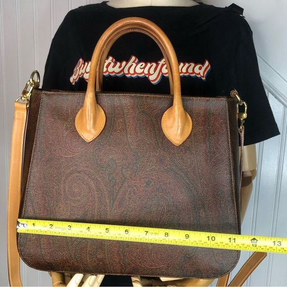 W ETRO Milano Red Paisley Top Zipper Crossbody Shoulder Bag Stunning Condition - Picture 10 of 17